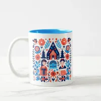 Swedish Folk Art Name Two-Tone Coffee Mug