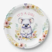 Koala Bear Themed It's a Girl Baby Shower Paper Plates