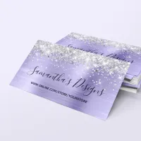 Silver Glitter Periwinkle Foil Online Store Business Card