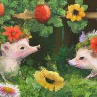 W2A Whimsical Hedgehogs in an English Country Garden