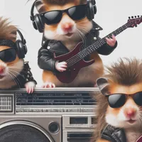 W2A Funny Big Hair Big Music Big Boombox Hamster Musical Supergroup