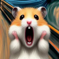 W2A Funny Hamster Screams in the Style of Edvard Munch