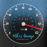 WOW Funny Manly Car Odometer Speedometer Blue Glitter