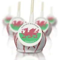 Happy St. David's Day Red Dragon Welsh Flag Cake Pops