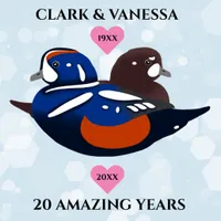 EO Harlequin Ducks Lovebirds Any Anniversary Year