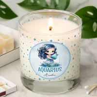 Cute Watercolor Illustration Zodiac Name Scented Candles