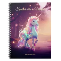 Cute Unicorn in a Pink Magical Forest Desk Mat