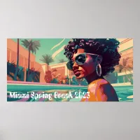 Miami Spring Break Black Woman in Pool Painting