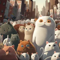 Cat City Cartoon Crowd