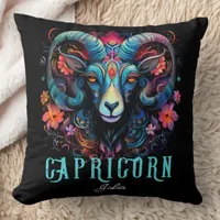 Psychedelic Art Zodiac Name Throw Pillow