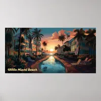 1950s Miami Beach art deco hotel at sunrise