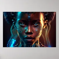 African Electro Style Woman Face