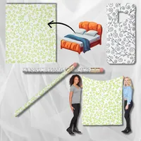 Lime Green, Black Curling Girly Vines Design