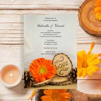 Rustic Orange Daisy Woodland Wedding Stationery