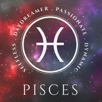 EO Elegant Pisces Western Zodiac Sign on a Cosmic Starfield