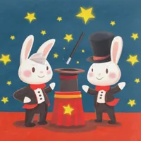 W2A Cute Rabbit Magicians Performing on Starry Stage