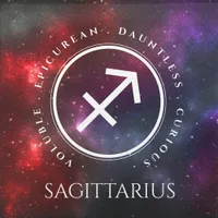 EO Elegant Sagittarius Western Zodiac Sign on a Cosmic Starfield