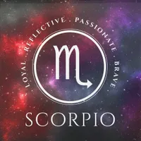 EO Elegant Scorpio Western Zodiac Sign on a Cosmic Starfield