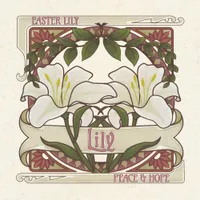 Easter Lily Vintage Style Artwork: Flower Meaning Peace and Hope