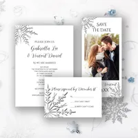 Snowflakes Winter Wedding Stationery Collection