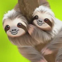 W2A Cute Three-Tothed Sloths Twins