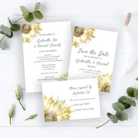 Yellow Sunflowers Watercolor Wedding Collection