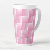 Latte Mug - Pink Shaded Ribbon Weave