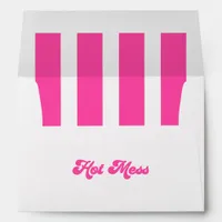 Hottie Mess Hot Pink Stripe Bachelorette Party Envelope