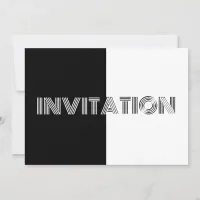 Personalized Black and White Op Art Birthday Party Invitation