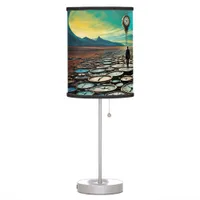 As Time Walks By AI Art Table Lamp