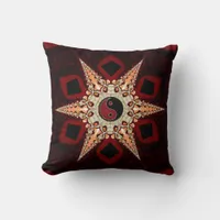 Yin Yang Star Dark Red+Black Cushion / Pillow