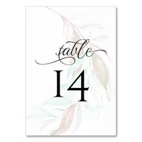 TABLE NUMBER | Pastel Watercolor Wispy Foliage