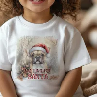 Waiting For Santa French Bulldog Cute Watercolor Baby T-Shirt