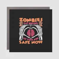 Zombies Eat Brains Classic Car Magnet