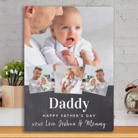 DADDY Father's Day 4 Photo Collage Chalkboard Plaq Plaque