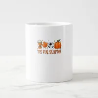 Tis The Season Leaf Latte Autumn Football Giant Coffee Mug