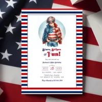 Stars, Stripes & Fun | All American Boy Birthday Invitation