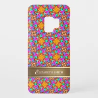 Pretty Orange Pink Pattern | Custom Name Galaxy S3 Case-Mate Samsung Galaxy S9 Case