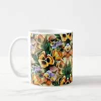 Graceful Stylish Gorgeous Vintage Pattern Pansies Coffee Mug