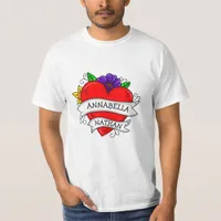 Couple's Romantic Heart Tattoo Style Art    T-Shirt