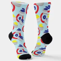 Curling Stones and Targets Pattern Socks