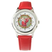 Vintage Santa Fixing a Wreath Watch