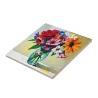 Gorgeous Floral Art Design Ceramic Tile