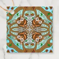 Hand Drawn Owl Mandala Artwork Favor Tags