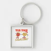 Tis The Season Christmas Retro Characters Keychain