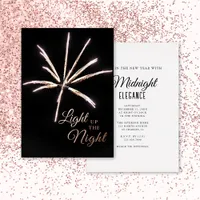 Light Up the Night Fireworks New Year's Eve Party Foil Invitation