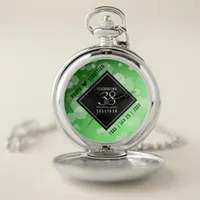 Elegant 38th Emerald Wedding Anniversary Pocket Watch