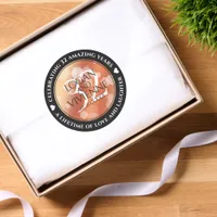 Elegant 32nd Bronze Wedding Anniversary Classic Round Sticker