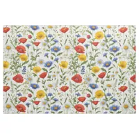 Colorful Pretty Wildflower Patterned Bright Floral Fabric