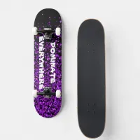 Purple Glitter on Black Dominate Everywhere | Skateboard